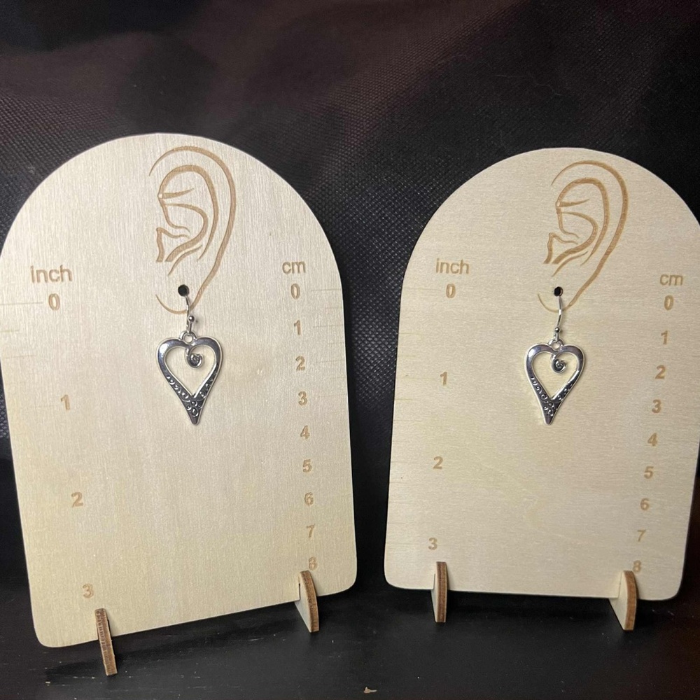 Chic Silver Heart Dangle Earrings